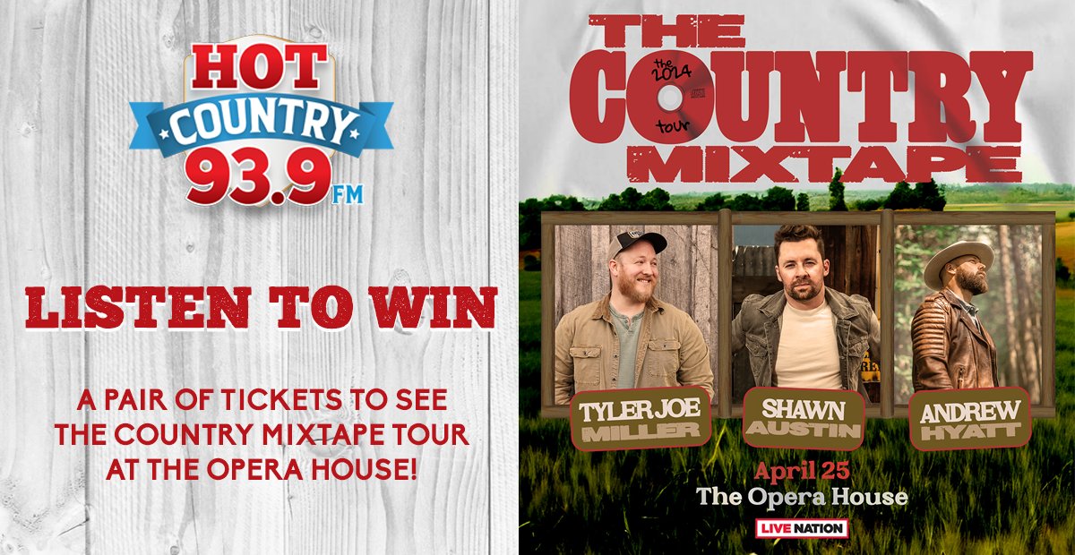 LAST CHANCE to win coming up at 9:20am during #HotCountryMornings with Tracy Lynn! 🤠

You could experience #TheCountryMixtapeTour at the @OPERAHOUSETO on April 25th. 🇨🇦

Contest details: hotcountry939.com/win/listen-to-…