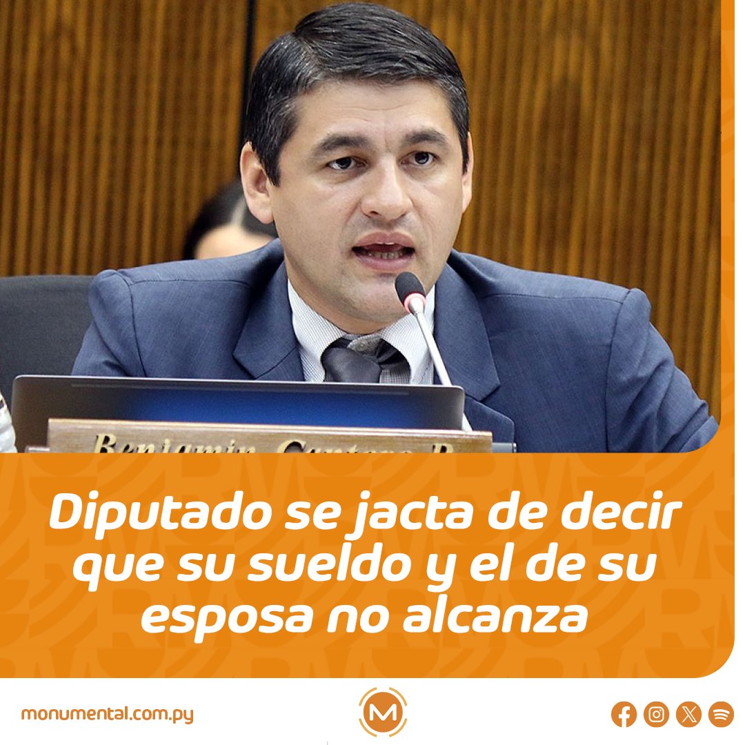 AM_1080's tweet image. 🤬 ¡Completamente desconectado de la realidad!

🤐 El diputado Benjamín Cantero hizo una lista de sus gastos mensuales:

🗣️ "En combustible gastamos G. 9 millones, antes teníamos esto (cupo). No tenemos seguro médico, en eso se va G. 1 millón, tenemos que vestirnos también, se va…