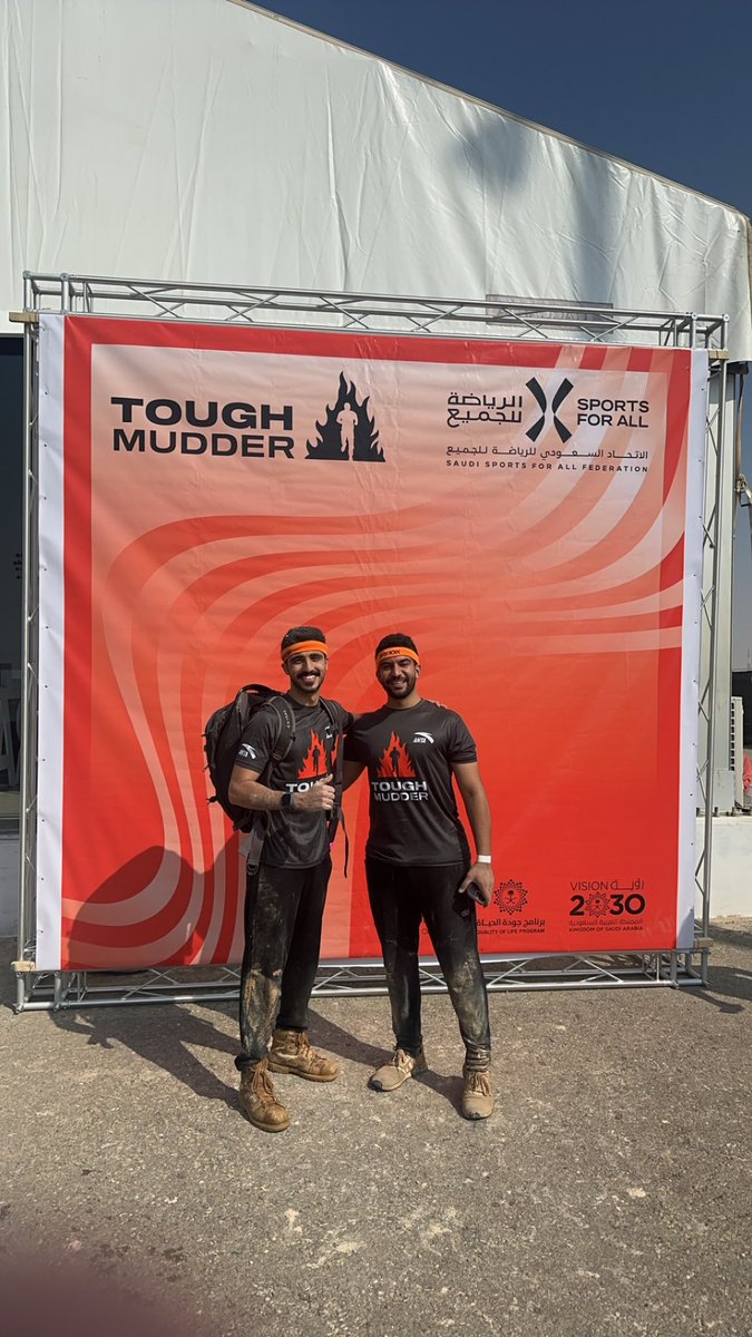 heynawaf's tweet photo. اللهم لك الحمد، يوم عظيم وممتع ب tough Mudder، ١٠ كم مع ٢١ تحدي 😍
شكرا للمنظمين على التنظيم الرهيب 
وشكرا ل @Orahbeeni على اللياقة الاسطورية 
@ToughMudder_ar https://t.co/BkLsS0UCar