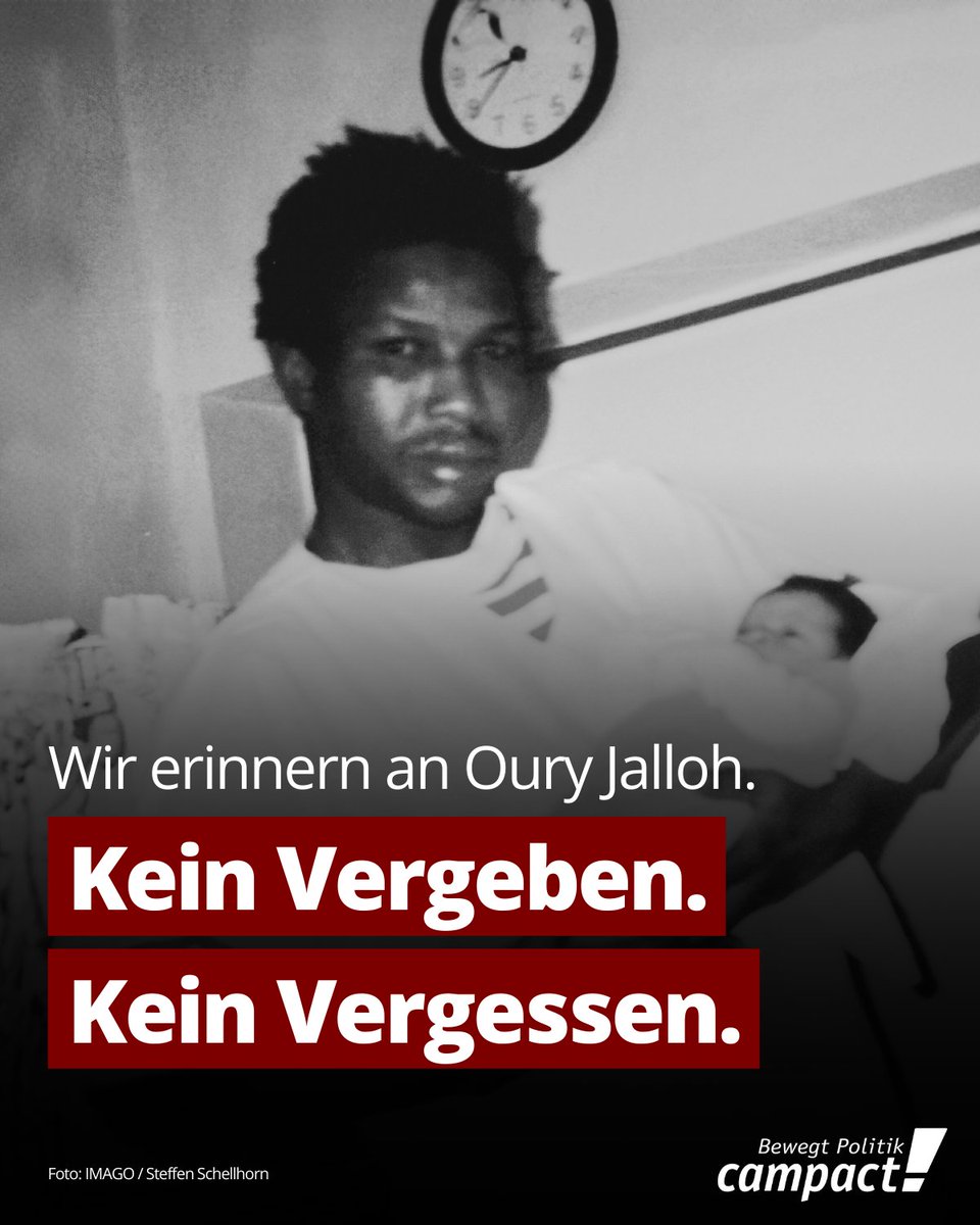 Wir erinnern an Oury Jalloh.🕯️

Seit 19 Jahren kämpfen Hinterbliebene, Freund*innen und Unterstützer*innen unermüdlich dafür, dass der Fall lückenlos aufgeklärt wird.

Wir schließen uns ihrer Forderung an: Aufklärung & Gerechtigkeit für #OuryJalloh
