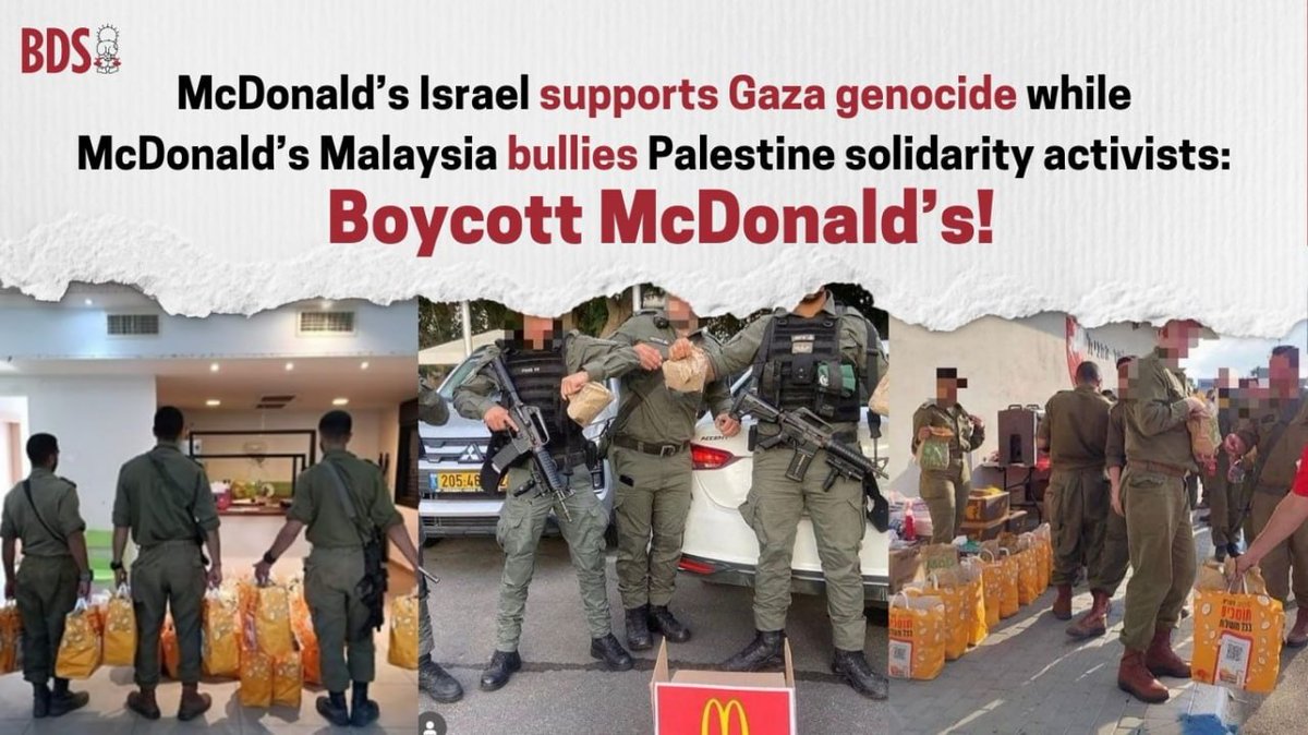 faktamologi's tweet photo. Memang pengurusan McDonald's Malaysia bangang.

Daripada elok asalnya tak masuk list official boikot oleh BDS Malaysia.

Sekarang dah diberikan sebab kukuh untuk boikot. https://t.co/EdDqero0hl