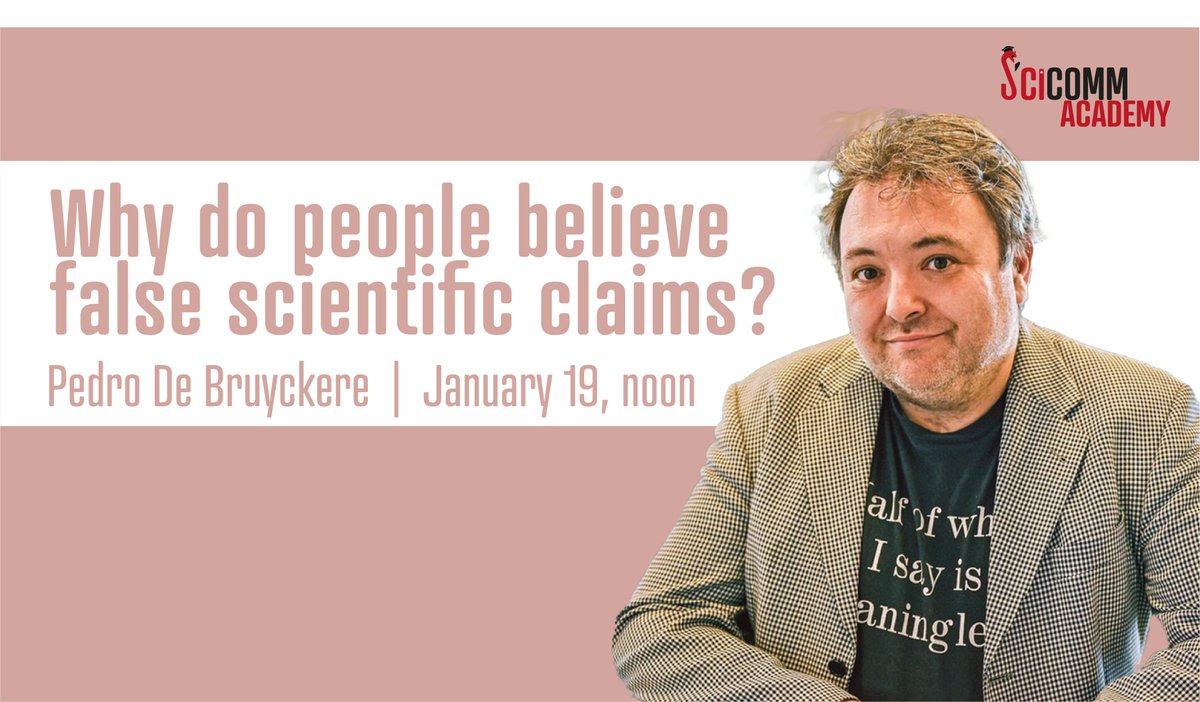 SciMingo (@scimingo) on Twitter photo On January 19, we will kick off the new year with our first #SciCommAcademy lunch talk by <a href="/thebandb/">Pedro De Bruyckere</a>
In this webinar, Pedro will break down what makes good science, how to spot it, and why we often fall for false scientific claims.
Save your seat now! scicomm-academy.thinkific.com/pages/scicomm-… On January 19, we will kick off the new year with our first #SciCommAcademy lunch talk by <a href="/thebandb/">Pedro De Bruyckere</a>
In this webinar, Pedro will break down what makes good science, how to spot it, and why we often fall for false scientific claims.
Save your seat now! scicomm-academy.thinkific.com/pages/scicomm-…
