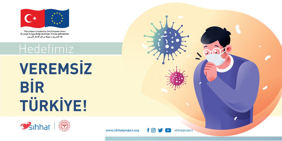 SihhatProject's tweet image. Hedefimiz veremsiz bir Türkiye!

Verem, hava yolu ile bulaşan verem mikrobunun yol açtığı bulaşıcı bir hastalıktır.

Yönlendirme için Göçmen Sağlığı Merkezlerinden ayrıntılı bilgi alabilirsiniz.

#VeremEğitimiveFarkındalıkHaftası
#verem
#مرضالسل
#tuberculosis

See less