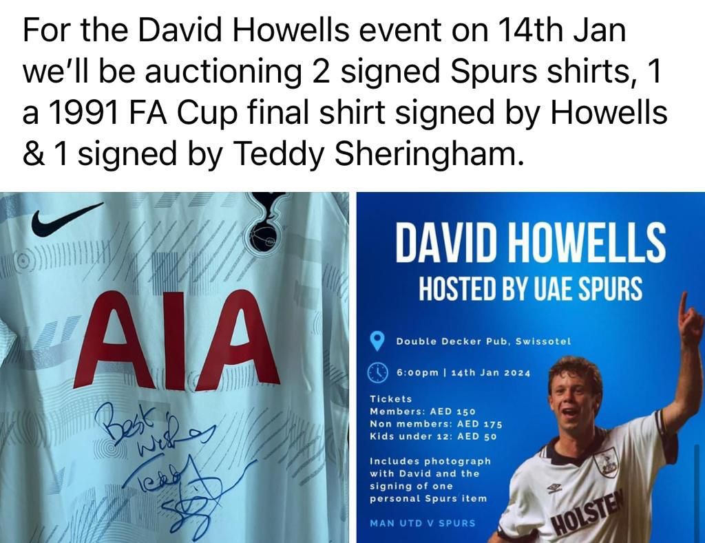 FA Cup Matchday ⚽ tonight 

Tottenham 🆚 Burnley
🏟️ <a href="/SpursStadium/">Tottenham Hotspur Stadium</a> 
⏰ 23:55 UAE time 🇦🇪
#️⃣ #TOTBUR

Join us 📍Double Decker Pub Dubai, you can also purchase our new UAE Spurs Polo shirt and tickets for the upcoming event with David Howells on 14th of January.