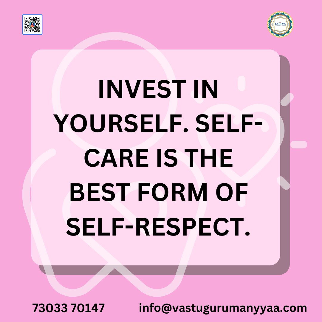 ✨ Ready to sprinkle some self-care magic into your day? Remember, taking care of yourself is like giving a warm hug to your soul. 
🌈💖 
Follow For More
#vastugurumanyyaa #SelfCareMagic #LoveYourselfDaily #MeTimeMoments #WellnessWins