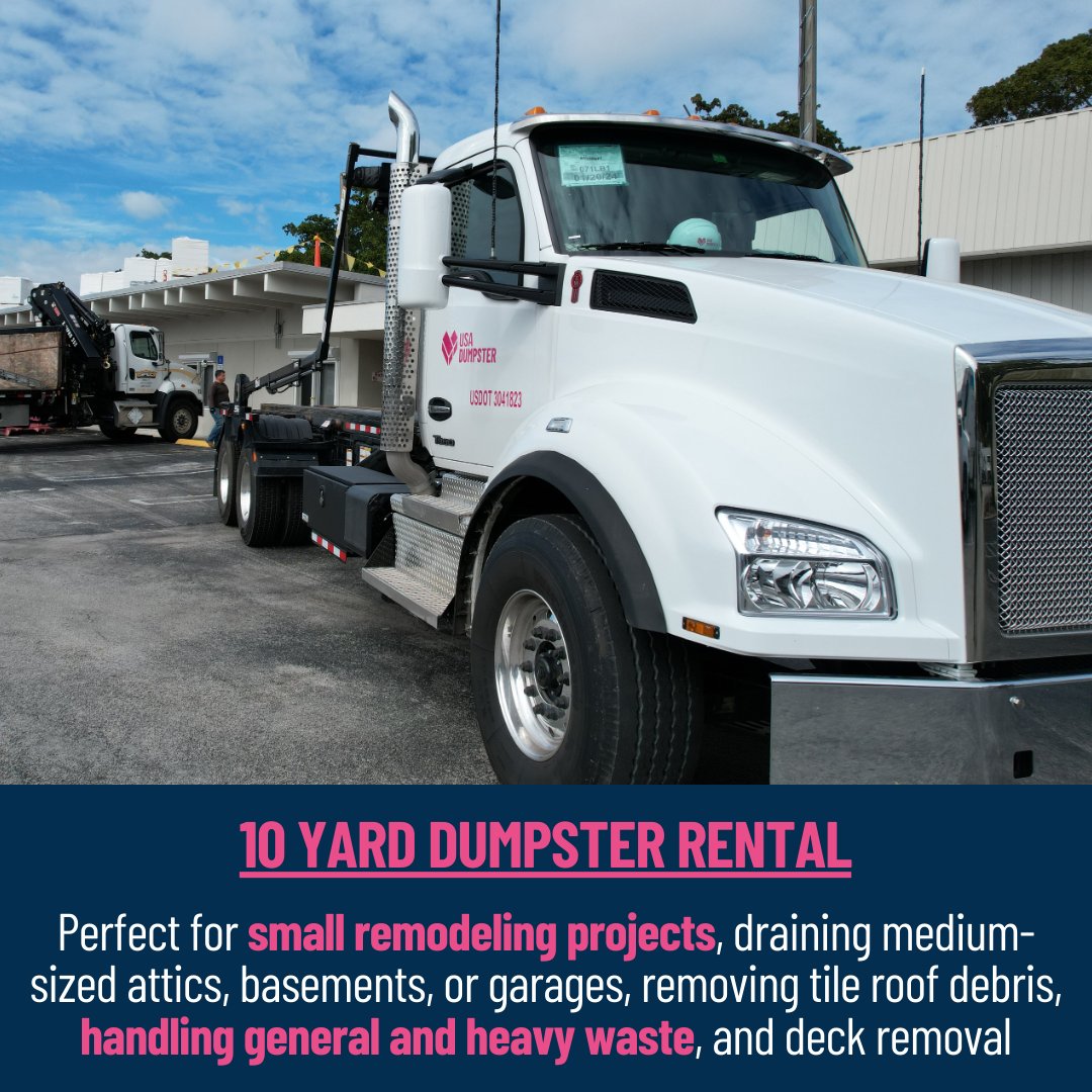 usadumpsterMIA's tweet image. From small renovations to major demolitions, we've got the perfect dumpster size for every project! 🏡🚧 Share your details, let our experts guide you, and enjoy hassle-free cleanups. Call us now and follow for more updates! #USADumpster #DumpsterRental #CleanupMadeEasy