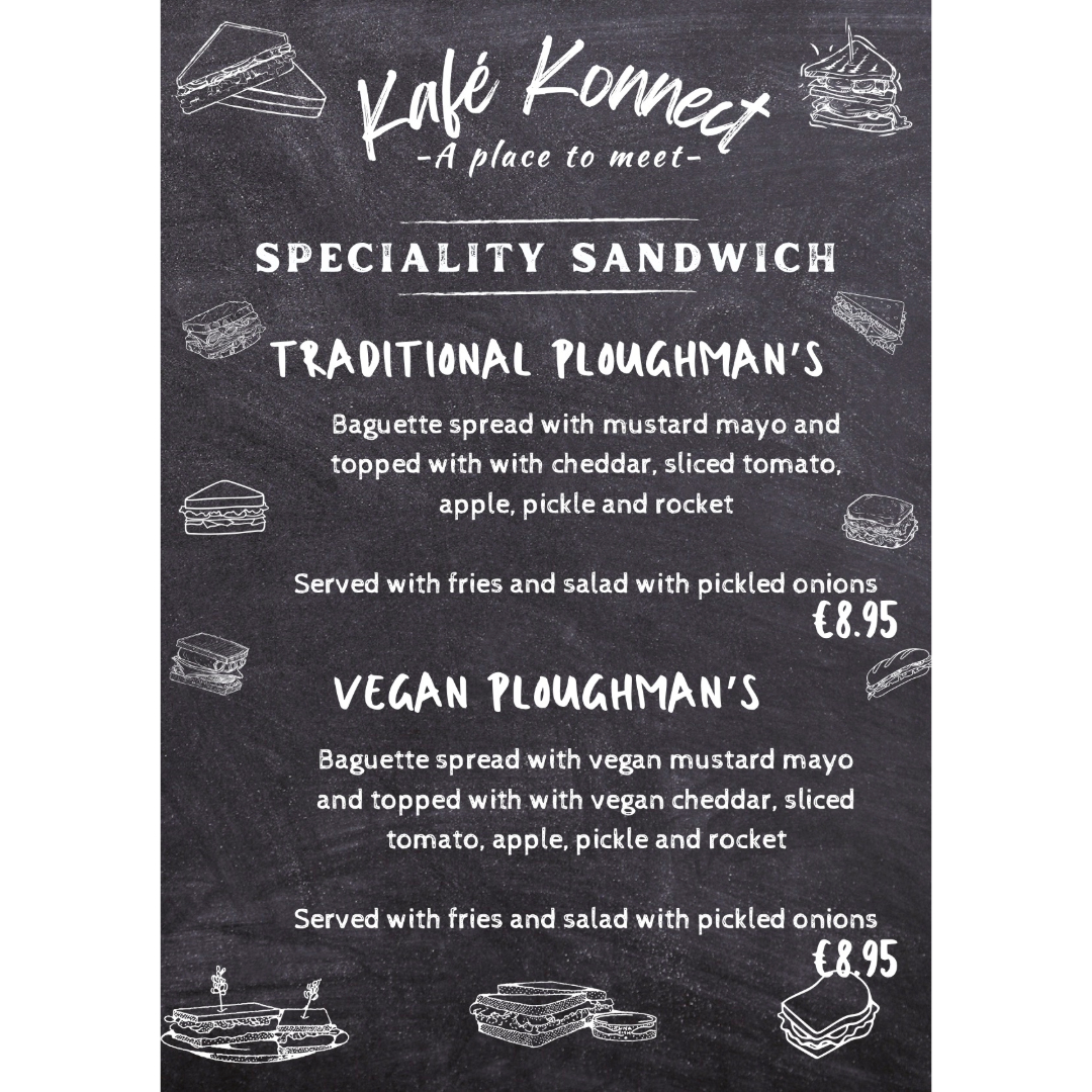 Tuck into our new speciality sandwiches at Kafe Konnect! 🥪✨ Classic flavours, vegan delights, and all in between. Find your lunchtime love with our freshly unveiled menu. #SandwichLove #KafeKonnect #LunchtimeTreat #FreshMenu 🍅🥬🥖