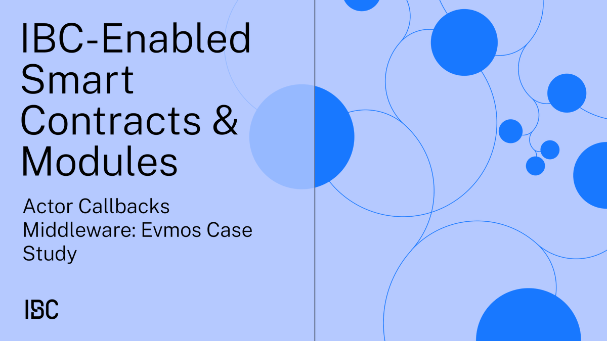 The Inter-Blockchain Communication Protocol (@ibcprotocol) on Twitter photo Smart contracts and modules are now IBC-enabled with the recent release of Callbacks Middleware v0.1.0.
Evmos <a href="/EvmosOrg/">Evmos // evmOS ☄️</a> is using the middleware to aggregate complex multichain actions into a single step, so their users never leave the Evmos front end. Technical case study 🧵 Smart contracts and modules are now IBC-enabled with the recent release of Callbacks Middleware v0.1.0.
Evmos <a href="/EvmosOrg/">Evmos // evmOS ☄️</a> is using the middleware to aggregate complex multichain actions into a single step, so their users never leave the Evmos front end. Technical case study 🧵