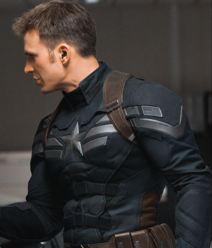 in love with steve and his big shoulders in the stealth suit