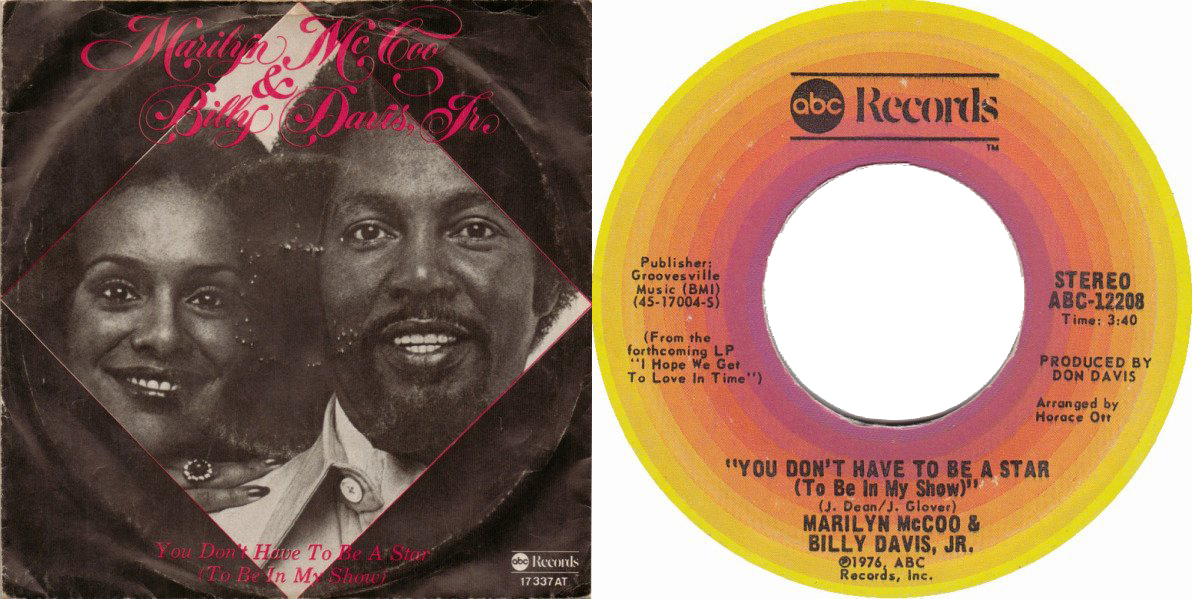 espofootball's tweet photo. #OTD Jan8,1977 #MarilynMcCoo and #BillyDavis Jr are at #1 on the billboard Hot100 Singles Chart with "You Don't Have to Be a Star (To Be in My Show)" written by James Dean and John Glover https://t.co/YR8XJYtL5c
