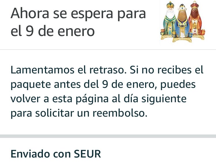 Angelessarrion's tweet image. Me acaban de fastidiar un poquito el día…Gracias @amazon y @SEUR @SEUR_responde por no cumplir con las fechas de envío. La noche de Reyes es mágica y lo seguirá siendo pese a vuestra incompetencia! #amazonespaña