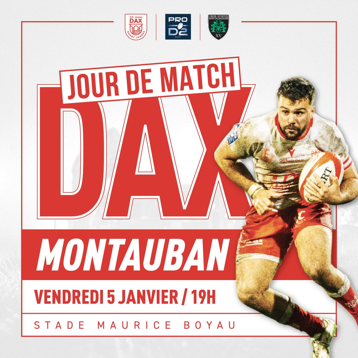 usdaxrugby's tweet photo. ๐๐ข๐จ๐ฅ ๐๐ ๐ ๐๐ง๐๐ ๐ฅโ๏ธ
๐ @UsmSapiacRugby
๐๏ธ Stade Maurice Boyau
โ๏ธ 19h00
๐บ Canal + Sport
๐ J15 de @rugbyprod2
๐๏ธ Billetterie ouverte dรจs 17h30 ๐https://t.co/VHMlaaE3cB
๐ฒ Suivi du score en story
๐ฅ Visions
#ALLEZDAX https://t.co/u5RpiFGxhF