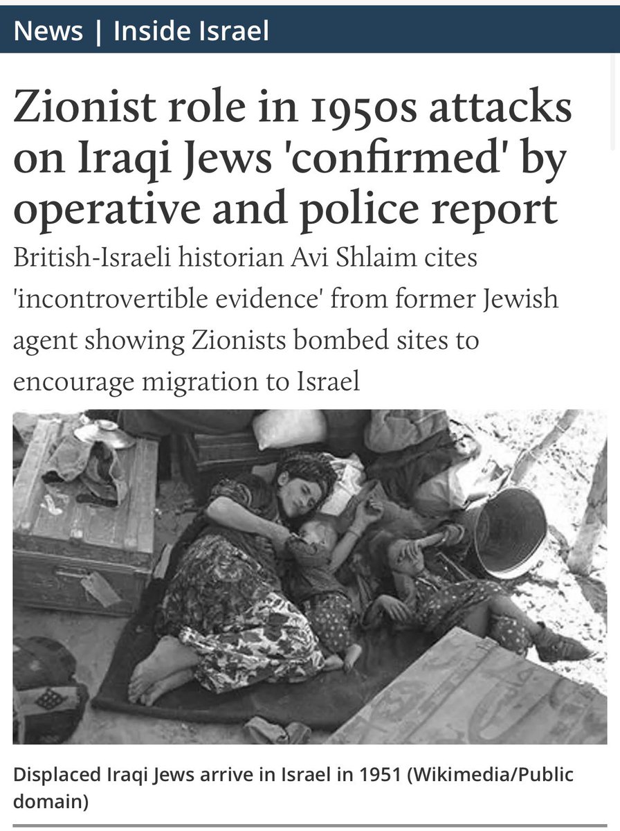 When Israel was established Jews living in the Middle East didn't flock there as Zionists had hoped To get them to move to Israel they launched bombing campaigns and blamed them on the Arabs Zionists have no issues killing Jews when it to reach their goals