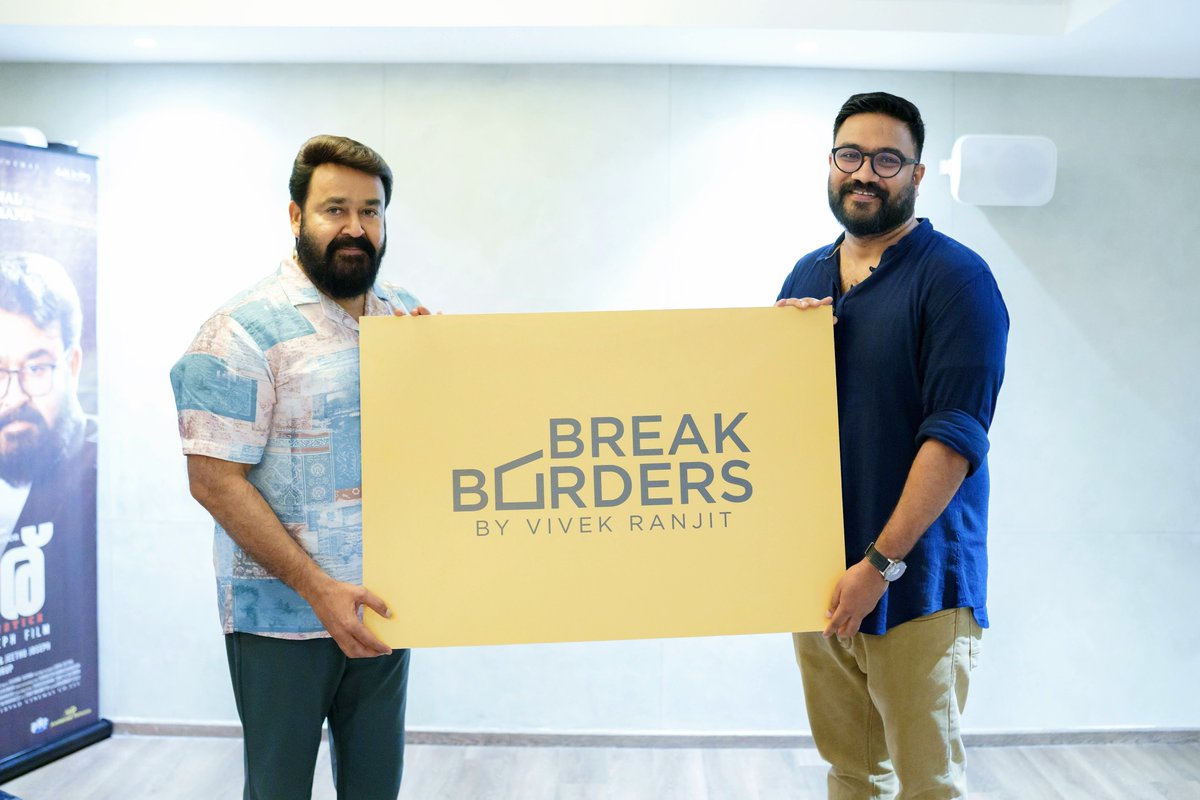 vrbreakborders's tweet photo. When our logo was launched by the one and only @Mohanlal sir, before the release of the first film subtitled by our company, the latest blockbuster #Neru.

@vivekranjit https://t.co/JUSEphUskP