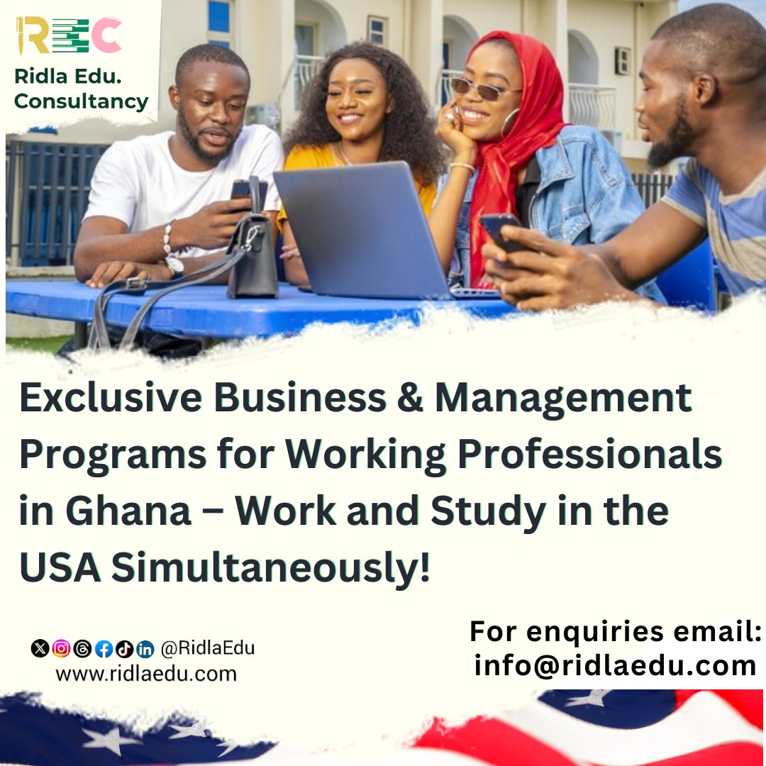 🌟 Exciting News for Working Professionals in Ghana! 🌟  Now you can Work and Study in the USA simultaneously! 🎓🌍 Don't miss this opportunity to advance your career. Let's make your dreams a reality! #EducationAbroad #CareerGrowth #GhanaProfessionals #StudyUSA 🚀✨