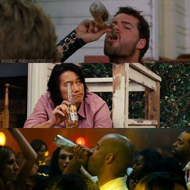 BenjyAdam's tweet photo. @ATRightMovies Any scene in the fast and the furious films where they are drinking beer https://t.co/PAZpvfP0Vr