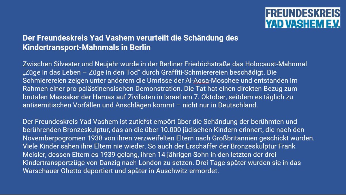 KaiDiekmann's tweet photo. Mahnmale zu beschädigen und zu zerstören, die an das Schicksal von Millionen Menschen erinnern, die im Holocaust vertrieben und ermordet wurden, zeugt von einer tiefen charakterlichen und moralischen Verdorbenheit! @YadVashemDE https://t.co/Ro71hAsM7J