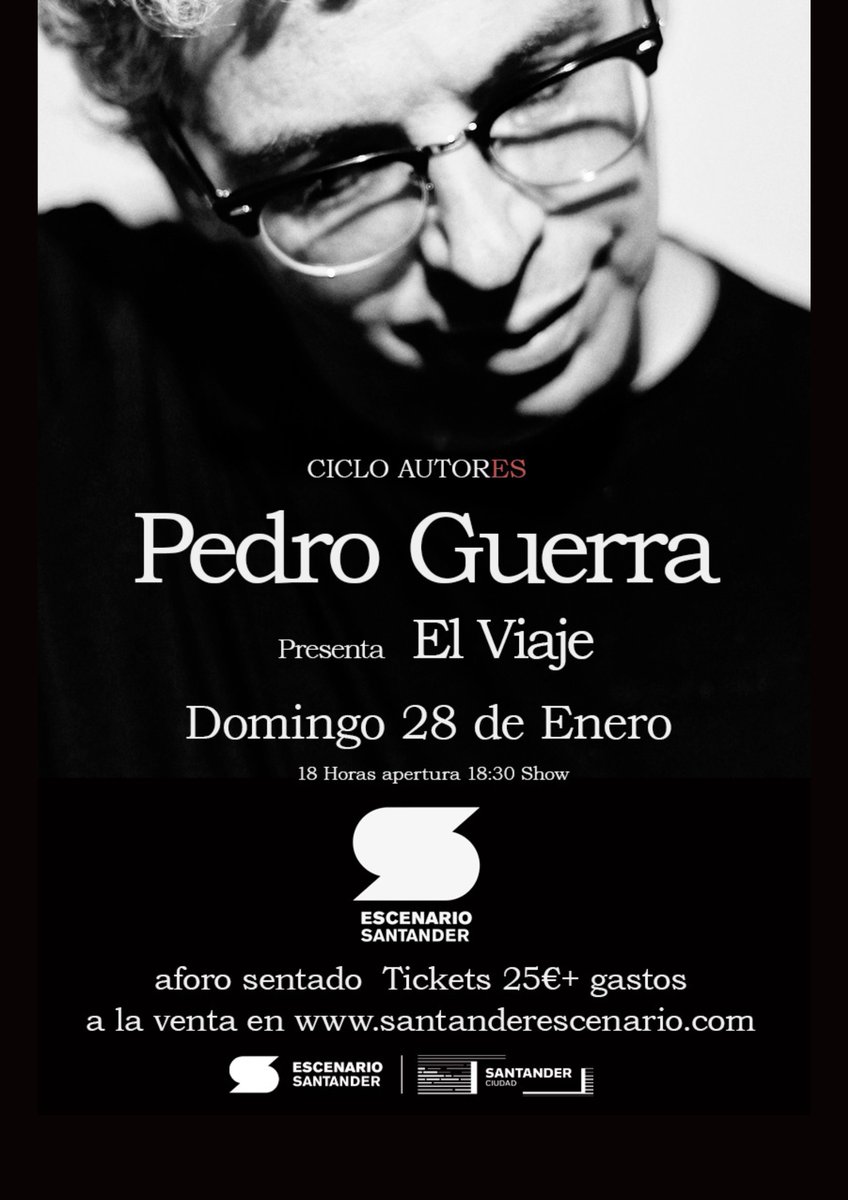👉 No te puedes perder a @_guerrapedro presentando 'El Viaje'✨ el Domingo 28 de enero en 📍@escenaesencial ¡No te quedes sin tu entrada! 🎟️ #pedroguerra #concierto #mutick #entradas #santander