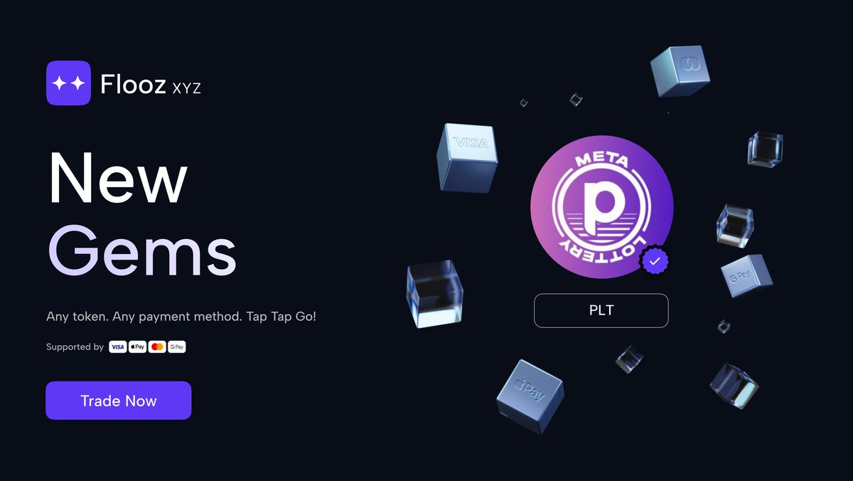MetalotteryWin's tweet photo. Great news 🎲 #PLTtoken is now available on @Flooz_xyz! Buying $PLT has never been easier. Join the movement, increase your play, and aim for the win. Your path to more winnings in #MetaLottery is just a click away! 🎉 #MorePLTMoreWins #EasyTrading #WinBig https://t.co/G5S1SvOO8k