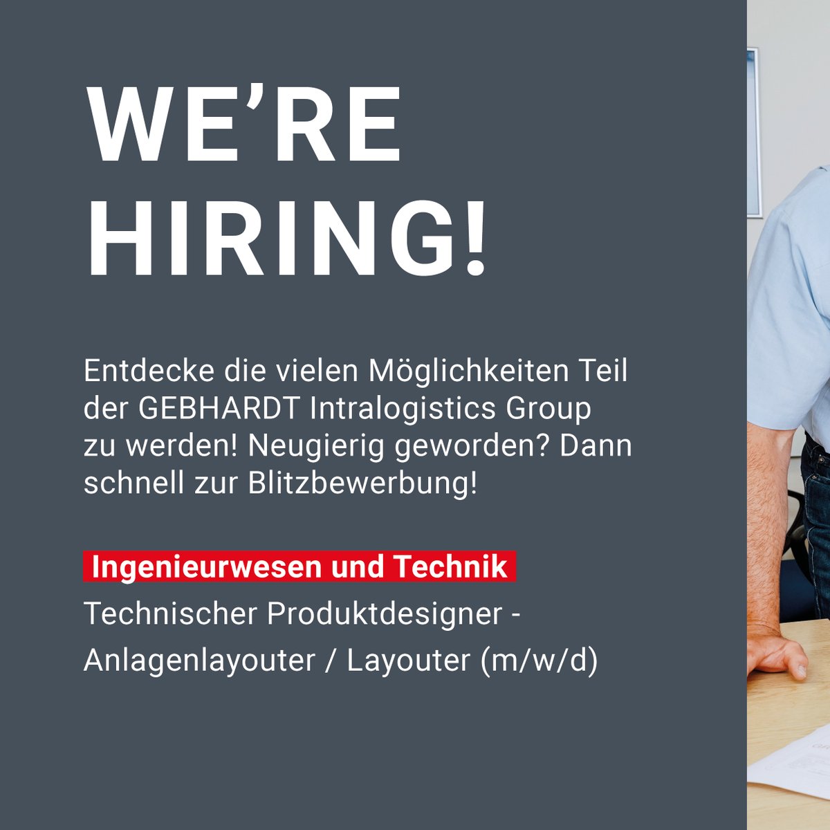 GebhardtGroup's tweet photo. Wir stellen ein: Technischer Produktdesigner - Anlagenlayouter / Layouter (m/w/d)

📍 Standort: Sinsheim, Mittenwalde
⏰ Arbeitszeit: Vollzeit

Bist Du dabei?🚀 Dann sende uns Deine Bewerbungsunterlagen zu. 📧

Alle weiteren Informationen findest Du hier: https://t.co/ZZq94y86DB https://t.co/VeDrsUlU5P