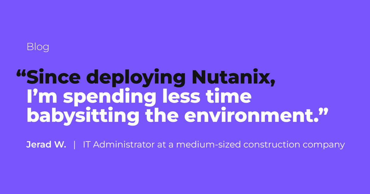 MikadoLabs's tweet photo. Nutanix Cloud Manager simplifies cloud infrastructure management. It's one platform that delivers three essentials: cost reduction, time savings, and streamlined operations. Discover how it works, and why it won a PeerSpot Tech Leader Award this year: https://t.co/Rl90m2UxcZ https://t.co/Yh39865Gpy