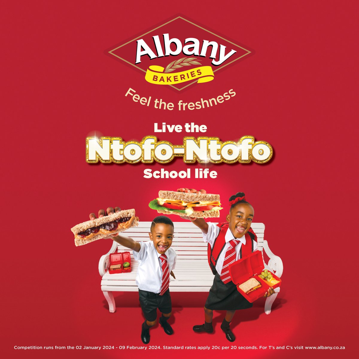 It's time to get your uniform out.

Stand a chance to WIN your share of R15,000 with Back to School with Albany.

🎒Post your best 'back to school' photo, tag 947 & @lovealbanybread.
Use #AlbanyLiveTheNtofoNtofoSchoolLife #FeelTheFreshness

Ts & Cs apply