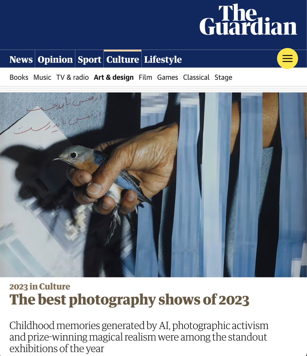 Thrilled to share that Trish Morrissey: Aurofictions is in The Guardian's Best Photography Shows of 2023

Read 👉 ow.ly/ITGE50QnQ5g 

#SupportingArtists #Autofictions <a href="/TrishMorrissey1/">Trish Morrissey</a> <a href="/serlachius/">Serlachius</a> @impgalleryphoto <a href="/guardian/">The Guardian</a> <a href="/guardianculture/">Guardian culture</a> <a href="/artscouncil_ie/">The Arts Council / An Chomhairle Ealaíon</a> <a href="/LabDCC/">Dublin City Arts Office</a>