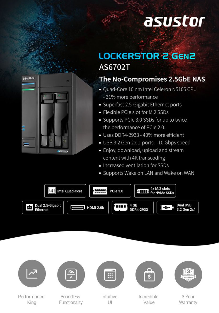 Eugeni_CAT's tweet image. 🖥️ Durante las próximas semanas estaremos valorando las prestaciones técnicas de la marca #ASUSTOR

➡️ Hace unas horas nos llegó un @AsustoRes AS6702T al cual hemos hipervitaminado con 32Gb DDR4, cuatro @samsung NVMe de 2Tb ( 4Tb de caché y 4Tb de almacenamiento rápido) + dos…