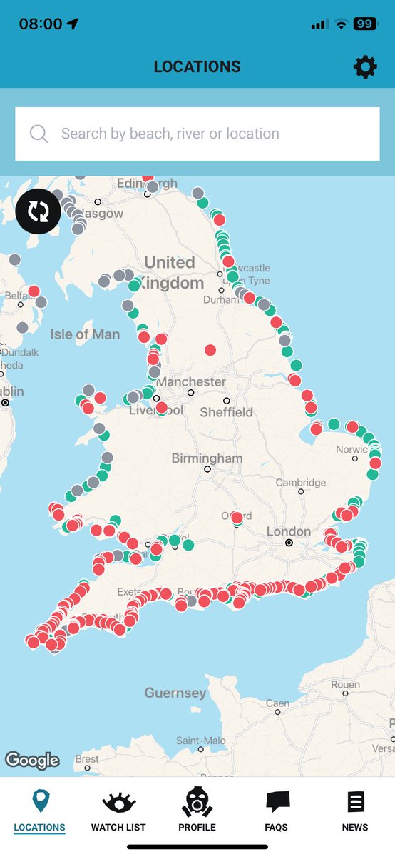 Your southern England beaches sewage dumping map for the morning of Friday, 5th Jan 2024. Happy New Year.