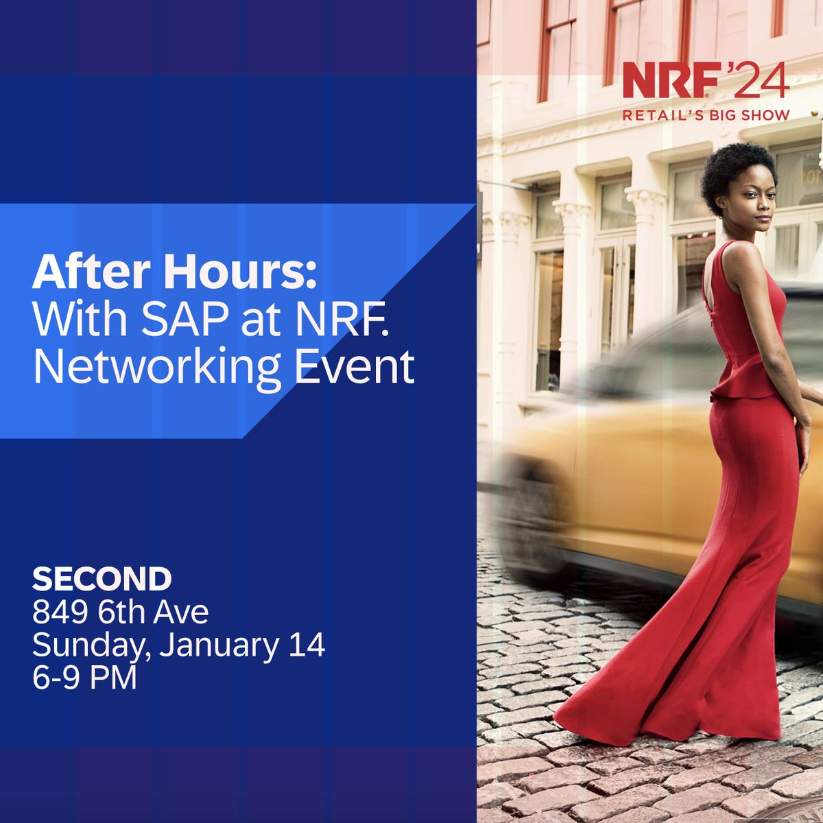 Dive into the future of retail, after hours, with SAP at #NRF2024! 🌙
Experience more - with SAP, including exclusive networking, insights, and fun at SECOND.

Thanks to co-sponsors @PwC, @Axonify, @coveo, @DunnSolutions, @icertis & @thomsonreuters! sap.to/6011RcE8T