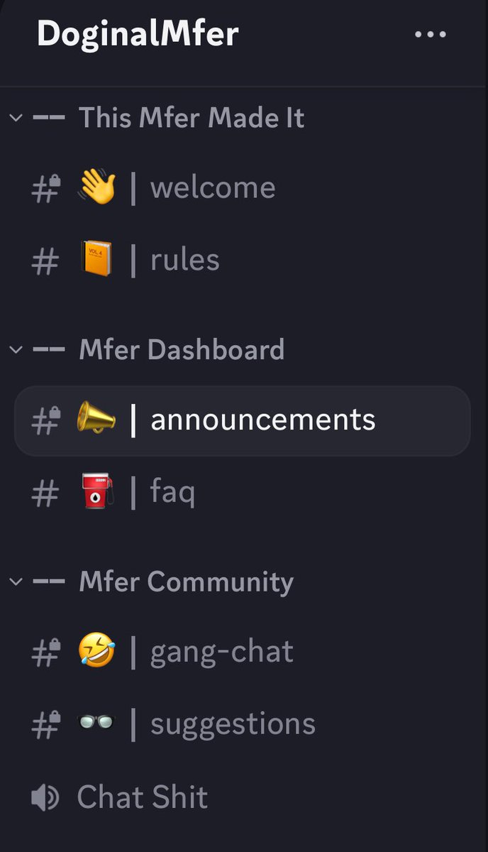 Mfers (@doginalmfer) on Twitter photo Discord coming soon mfers.
Don’t miss out on that OG role it definitely means something.
<a href="/doggy_market/">Doggy Market</a> 
We are coming for the no1 spot 
🟧〰️💨
#doginalmfer #doge #DRC20 Discord coming soon mfers.
Don’t miss out on that OG role it definitely means something.
<a href="/doggy_market/">Doggy Market</a> 
We are coming for the no1 spot 
🟧〰️💨
#doginalmfer #doge #DRC20