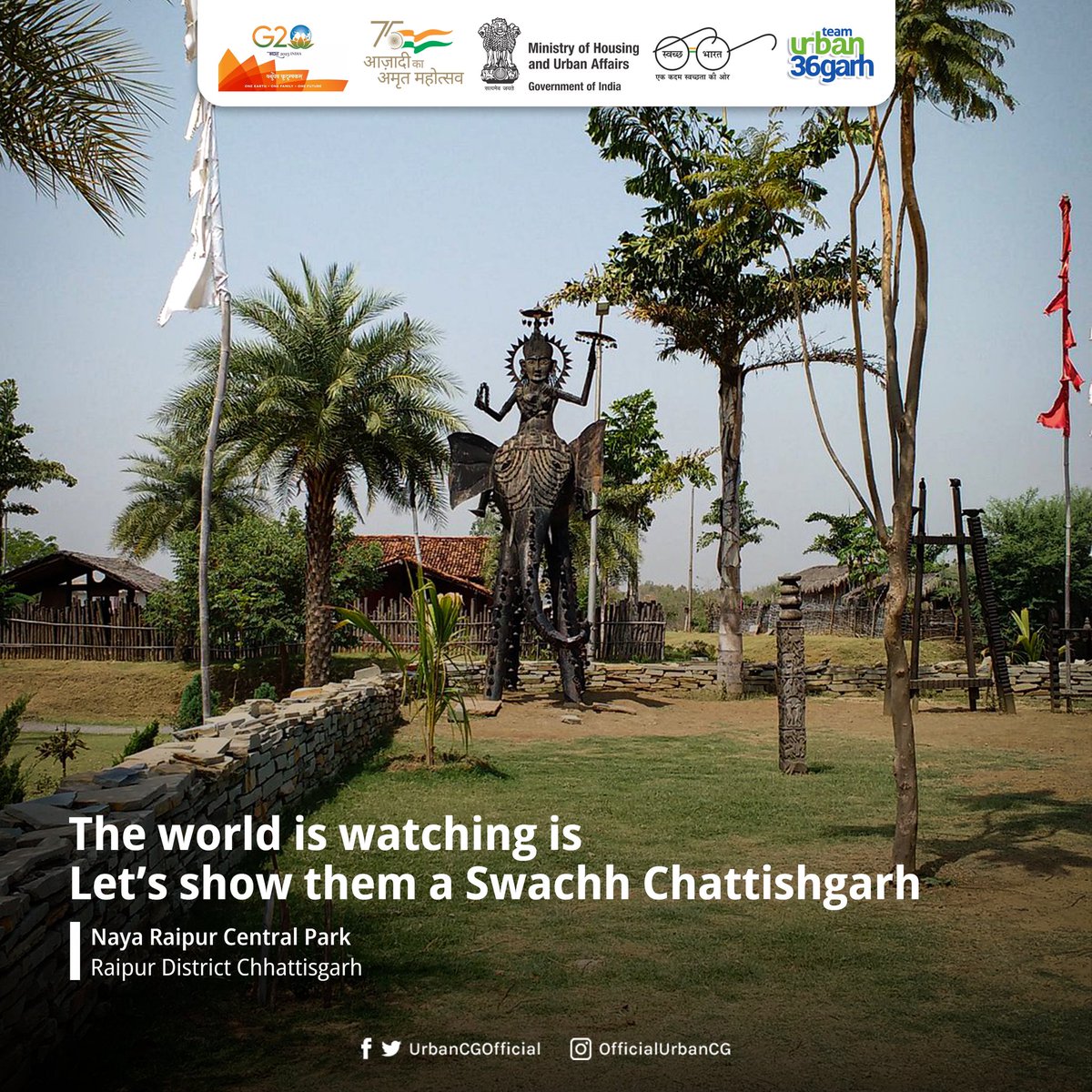 UrbanCGOfficial's tweet photo. The World is Watching Us. It is Our utmost responsibility to show them a #swachhchhattisgarh . Let's not litter our waste and dump it into the Dustbins by #segregatingwet and #DryWaste .
#ViksitBharat2047
#ViksitBharatSankalpYatra
#नूतन_वर्ष_2024 https://t.co/ITIivCnt2e