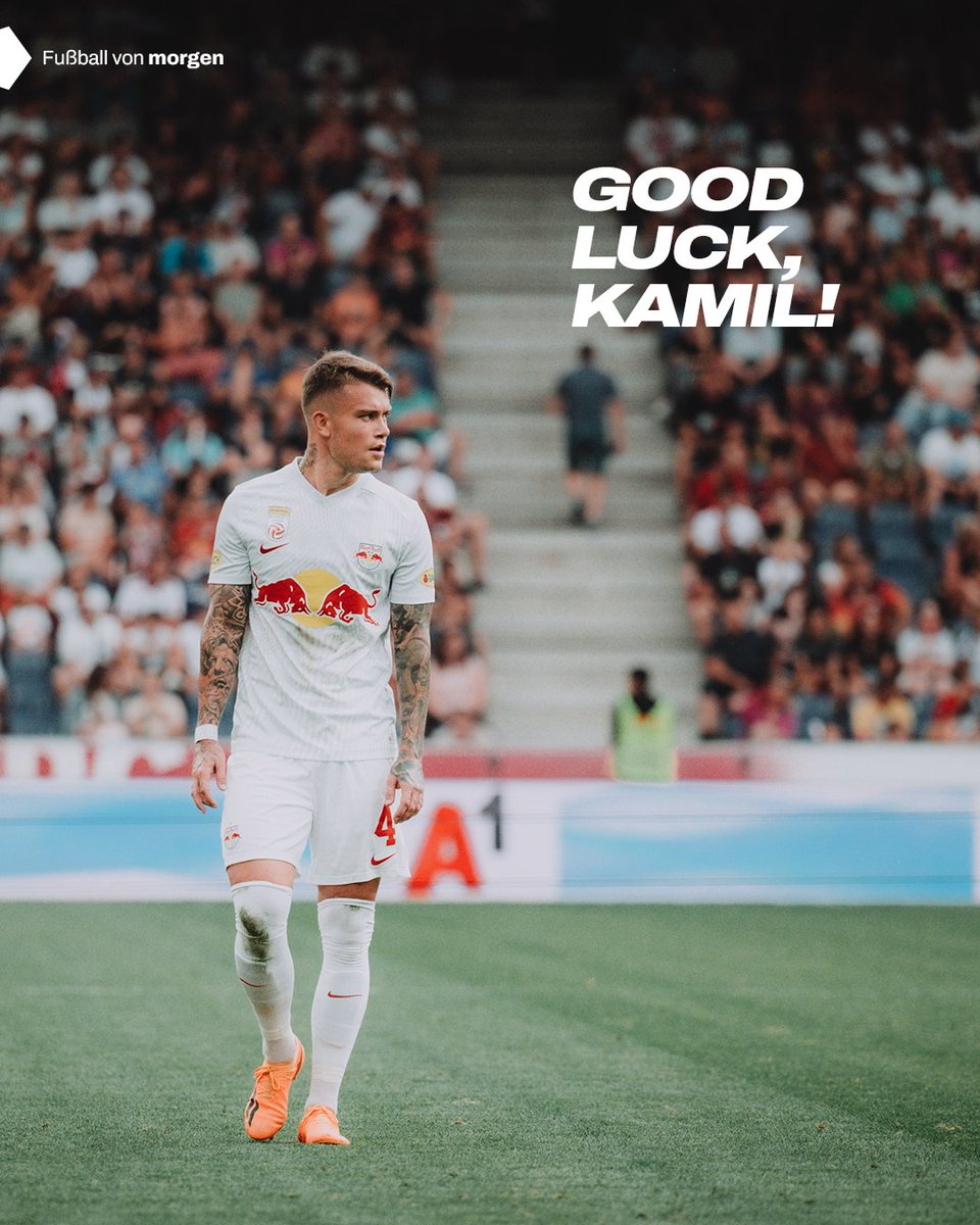 RedBullSalzburg's tweet photo. OFFIZIELL: Kamil Piatkowski wechselt nach Spanien, wo er bei @GranadaCF einen Leihvertrag bis Sommer 2024 unterschreibt. Alles Gute für deine weitere Saison, Kamil! 🔴⚪️ https://t.co/J9OMGfNzFz