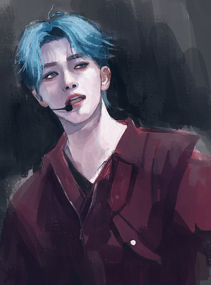 #seventeenfanart 
青髪の神秘的なでぃのさん