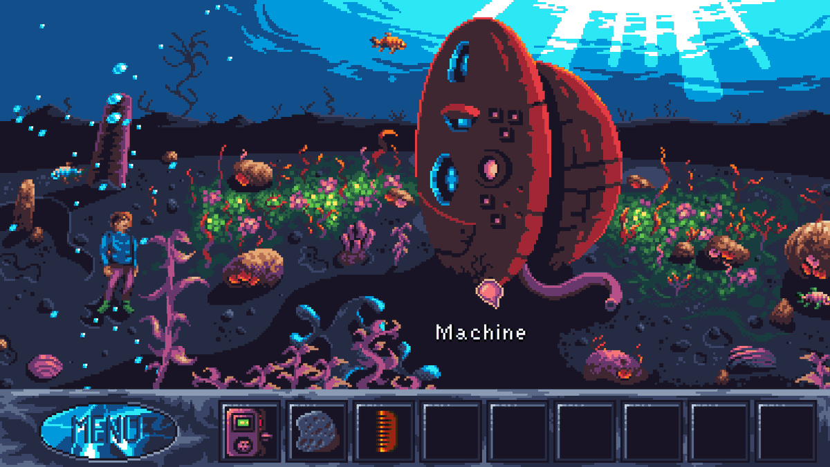 Cosmic_Void_'s tweet photo. Twilight Oracle - my point and click comedy adventure game - is coming out on January 30th!
Wishlist on Steam & play the demo - link in the message below. 👇👇👇
#retro #adventuregame #pointandclick #indiegame #indiedev #gamedev #ndiegamedev #comedy #retrogames #pixelart https://t.co/1S7fr95AeL
