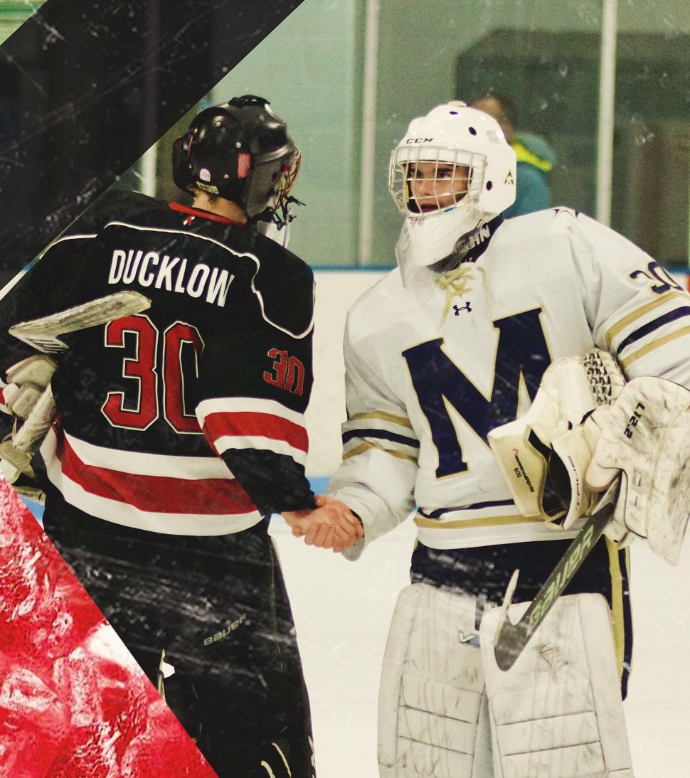 Love this picture. True sportsmanship between two competitors, who play the toughest position in any sport. Go Steamboat!