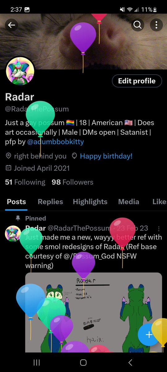 I actually got balloons this year, 19 years old today!!!!