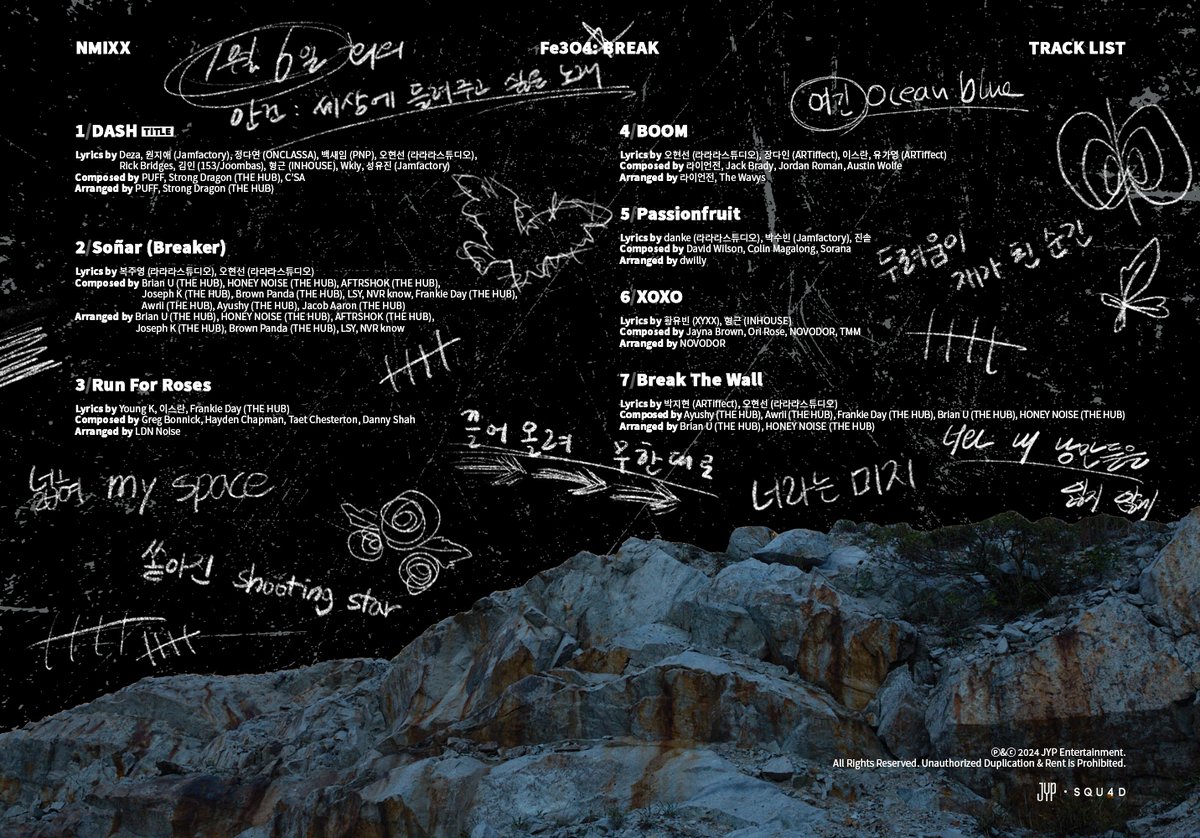 NMIXX_official's tweet photo. NMIXX 2nd EP "Fe3O4: BREAK"

Track List

2024.1.15 6:00PM (KST)

#NMIXX #엔믹스
#Fe3O4_BREAK https://t.co/phNg1l3xJi