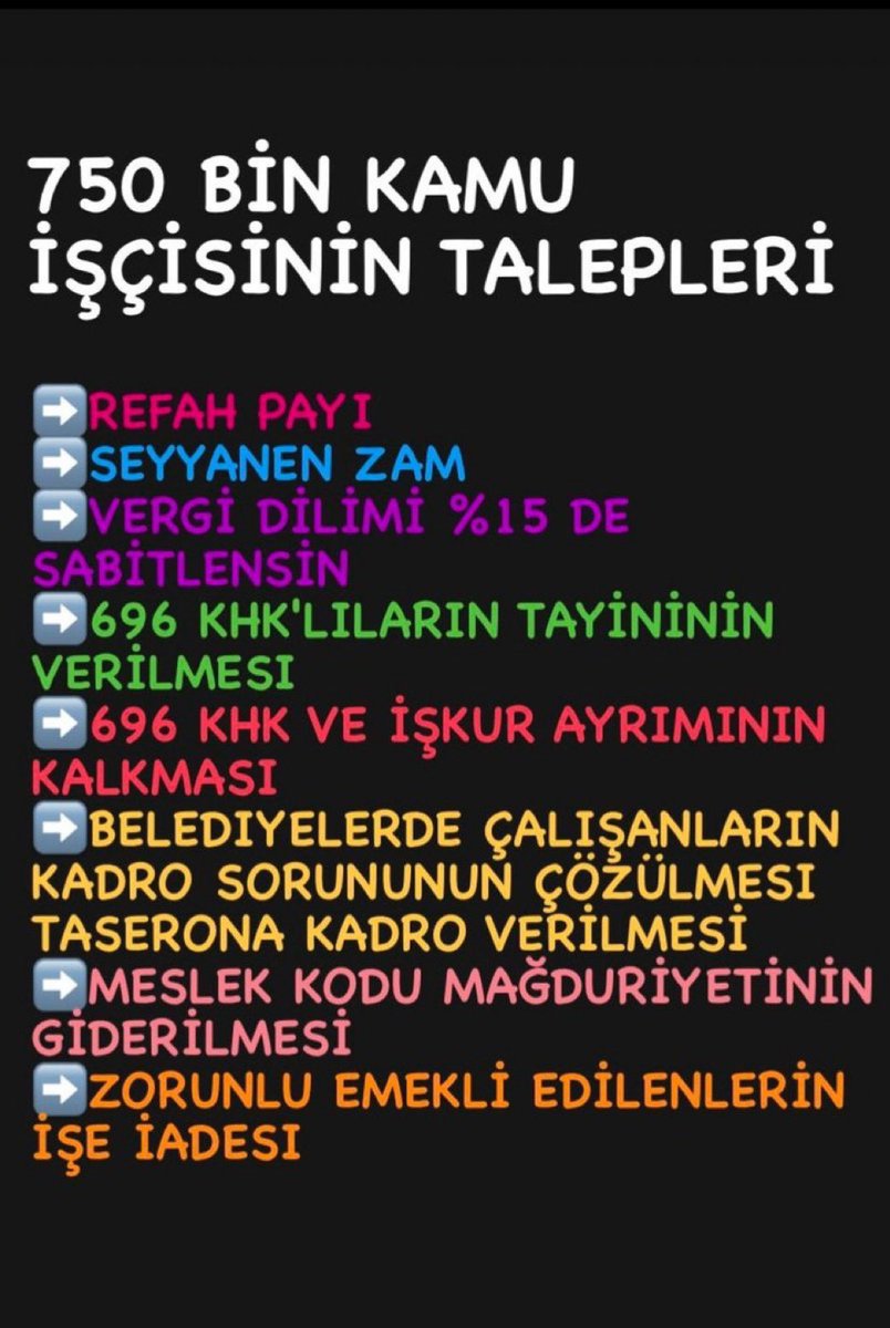 ozanozturk_tr's tweet photo. 750 BİN KAMU İŞÇİSİ #kamuiscilerizamistiyor
#SeyyanenZam
#ekprotokol
#VergideAdalet
#RefahPayı
#TayinHakkı
#ZorunluEmekliİşeİadeOlmalı
#MeslekKodu
#TaşeronaKadro
#EmeklidenRest
@RTErdogan @isikhanvedat @memetsimsek @turkiskonf
@hakiskonf @diskinsesi https://t.co/C8C85uSaul