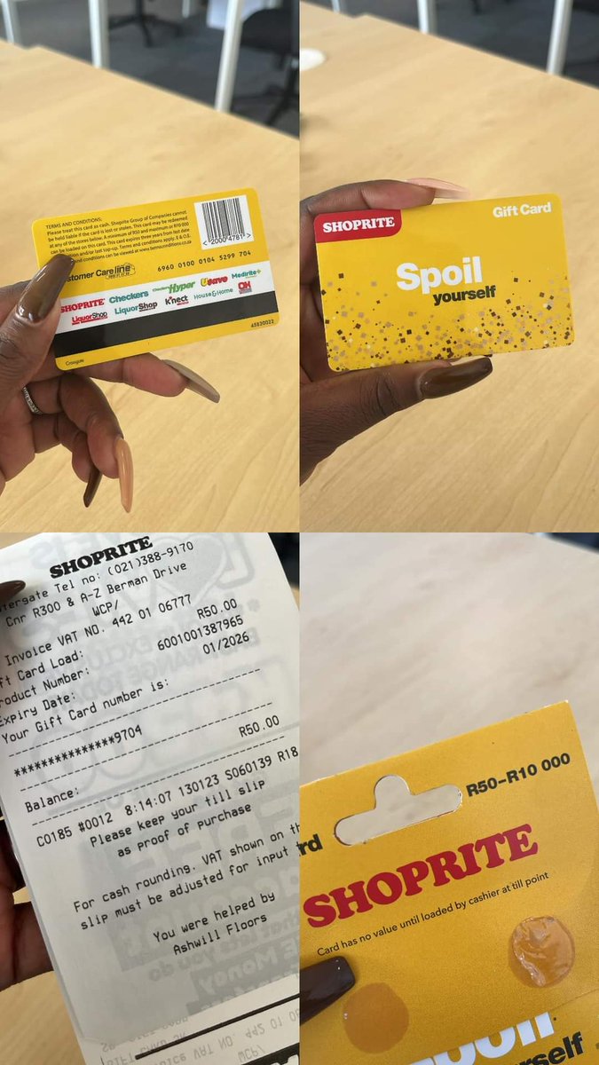 Mrskillmonger1's tweet photo. Shoprite has these gift cards and you can use them the same way as stamps. The card is free and you can load from as little as R50 and up to R10 000! 

You can start saving for stationery, December groceries in fact you can save for whenever. https://t.co/8lNSNPD7YG