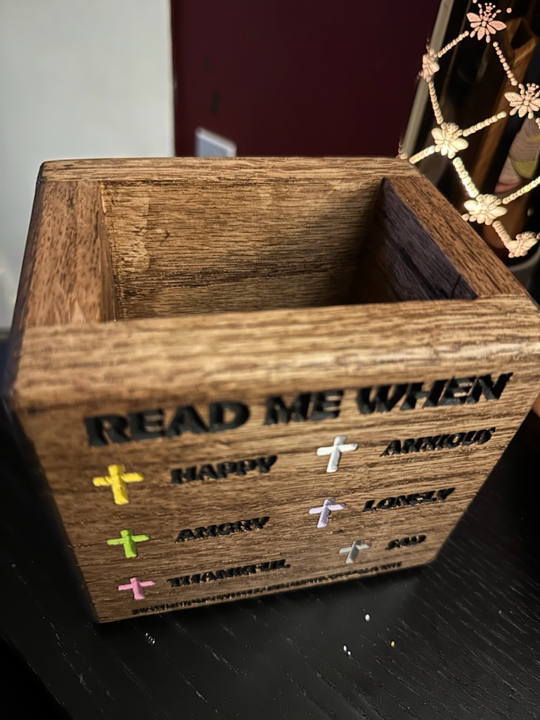 My version of a prayer jar. It has 75 plus bible versus in it, the versus go with how you are feeling. The art department once again killed it. What can we make for you? @TimAlle97055825 @total_boat @RYOBItoolsusa @nextwavecnc