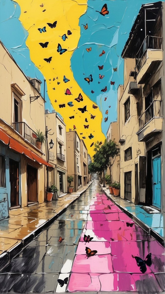 Lewis2735500120's tweet photo. A large number of butterflies appear on the street after the rain...
#butterflies #AIart #AIArtwork https://t.co/3UNooGveVY