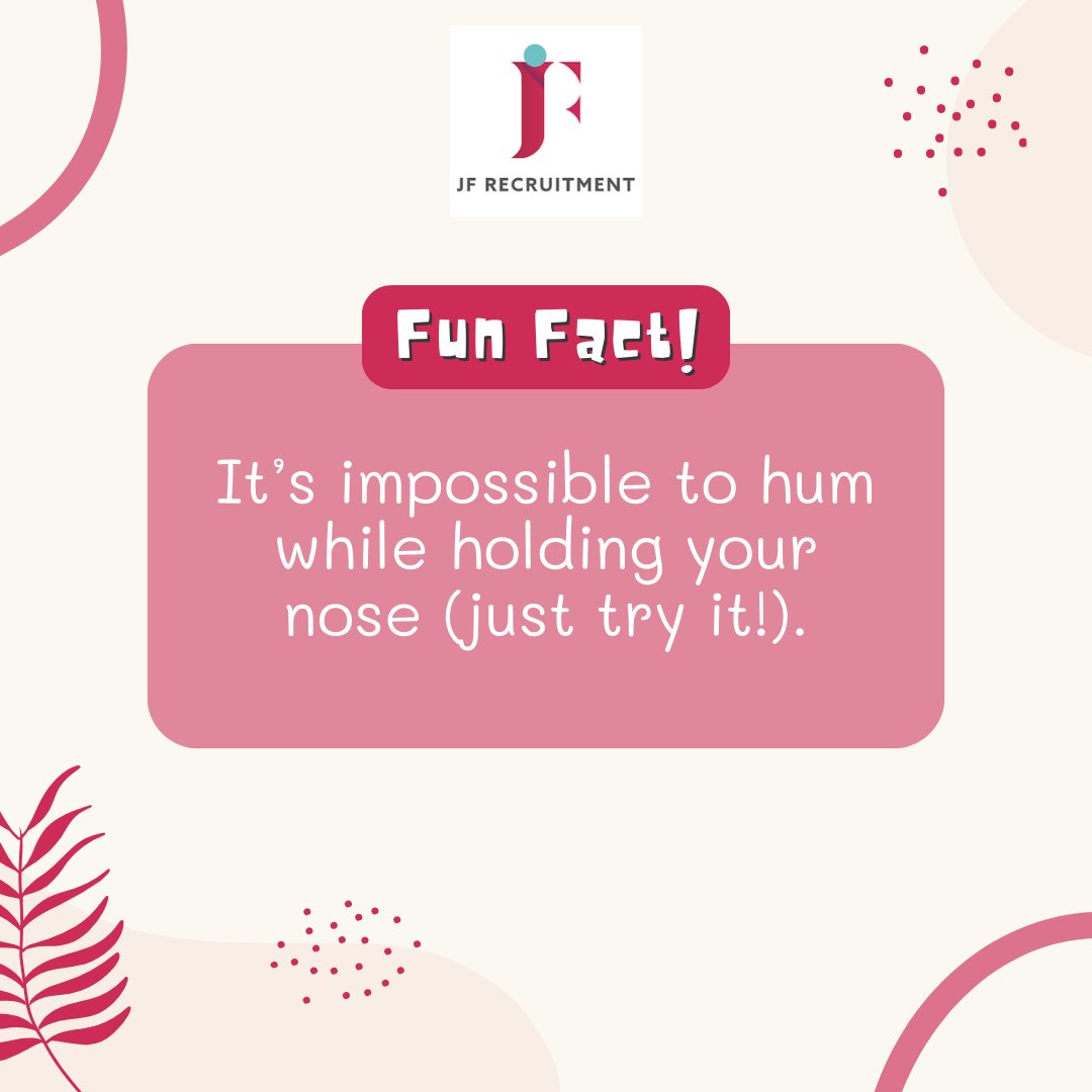 Friday Fun Facts! Friday Fun-day! 
We're tried it, have you? 
Let us know if you bust the myth. 
#jfrecruitment #fridayfunday #funfacts #friday #officebanter #jfrecruitment #recruitment #recruiter #wirral #merseyside