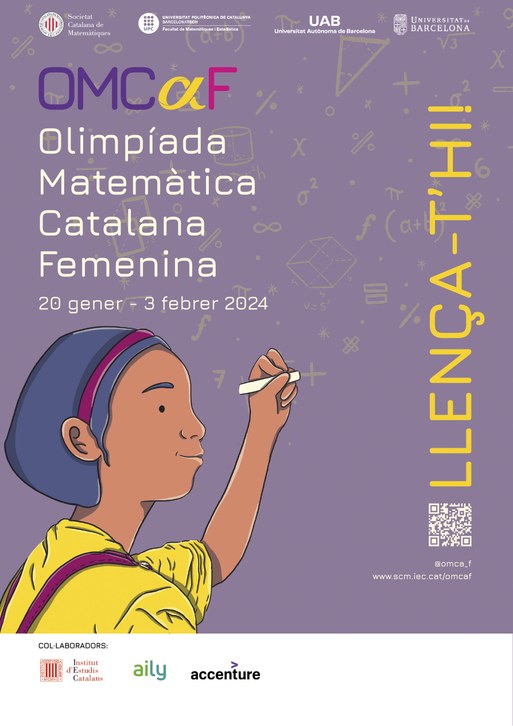la_UPC's tweet photo. L'@FME_UPC acollirà, el 20/01 i el 03/02, la primera Olimpíada Matemàtica Catalana Femenina @omca_f!

Si ets alumna batxillerat o ESO, anima’t a formar part d’aquestes jornades matemàtiques de descoberta, creixement i superació.

Inscripcions obertes https://t.co/oBbDmyIpSJ https://t.co/gAmfHdWFQx