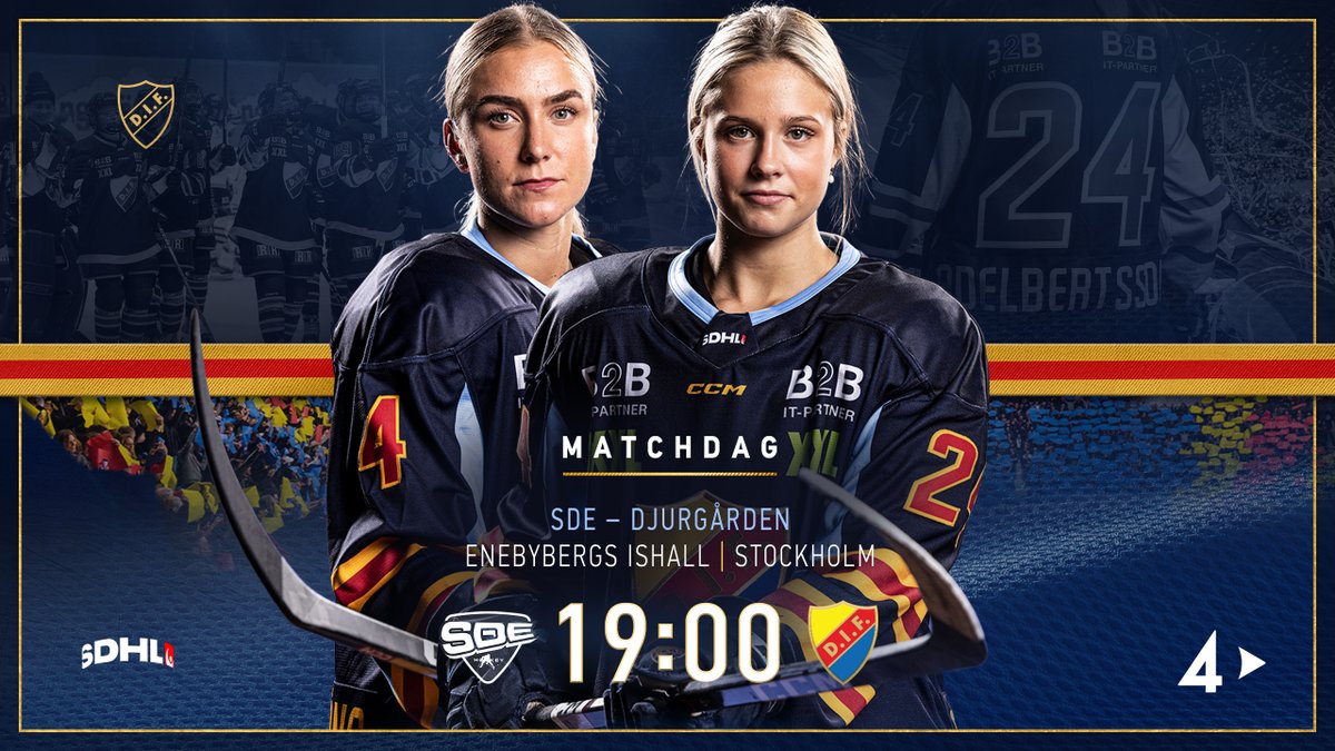DIFHockeyse's tweet photo. #SDEDIF | 𝗦𝗗𝗛𝗟
Ett nytt SDHL-år tar sin början och Djurgår’n inleder med bortamatch hemma i huvudstaden. Stötta DIF på plats i Enebybergs Ishall eller via TV4 Play!
Läs matchdag på https://t.co/81KFrua4p1.
#DIFHockey #AlltidOavsett https://t.co/T2kZJB63Nr