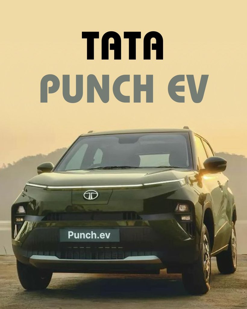 askabtauto's tweet photo. Tata Punch EV revealed ⚡️

》Based on Acti.ev architecture
》Offered in 2 range options : Standard and Long Range 
》10.25-inch infotainment system
》6-Airbags
》Front mounted charging point
》Booking Open with a token amount of ₹ 21,000 
#TataMotors #PunchEV #TataPunchEV https://t.co/FaqsahzfI8