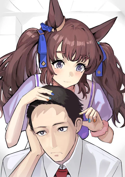 #ウマ娘「ふんふふーん、あたしのためにご苦労～」デスクワークでかまってあげないといつも距離近くなる。今日はなんか耳ふにふにしてるジョーダン 