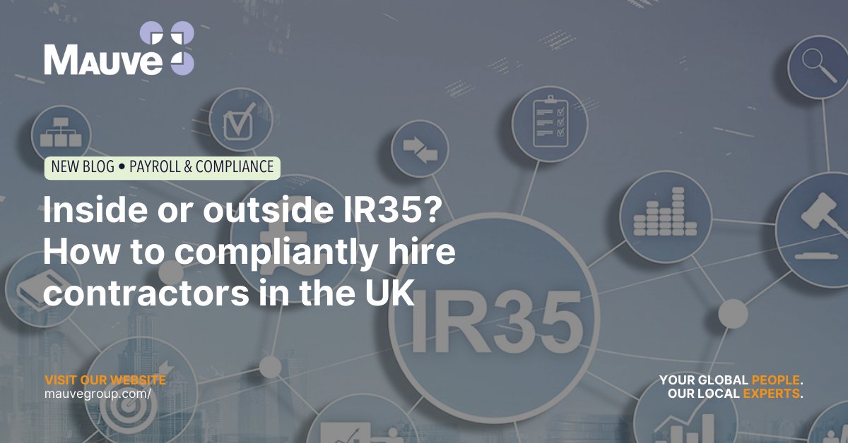 MauveGroup's tweet image. NEW BLOG | Learn to navigate a complex piece of UK tax law: #IR35. Knowing whether your contract falls inside or outside IR35, will help ensure you only pay the tax you’re due. Read more: ow.ly/UJRH50QnSOr
