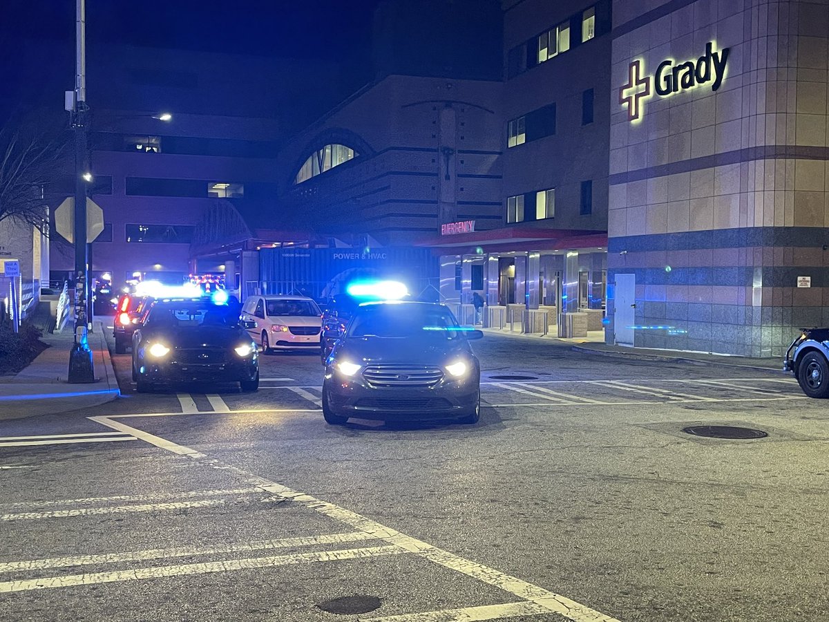 APD officers escort body of officer killed overnight from Grady to Medical Examiner’s office. Chief tells us officer suffered medical emergency on his way to work. <a href="/GoodDayAtlanta/">Good Day Atlanta</a> <a href="/FOX5Atlanta/">FOX 5 Atlanta</a>