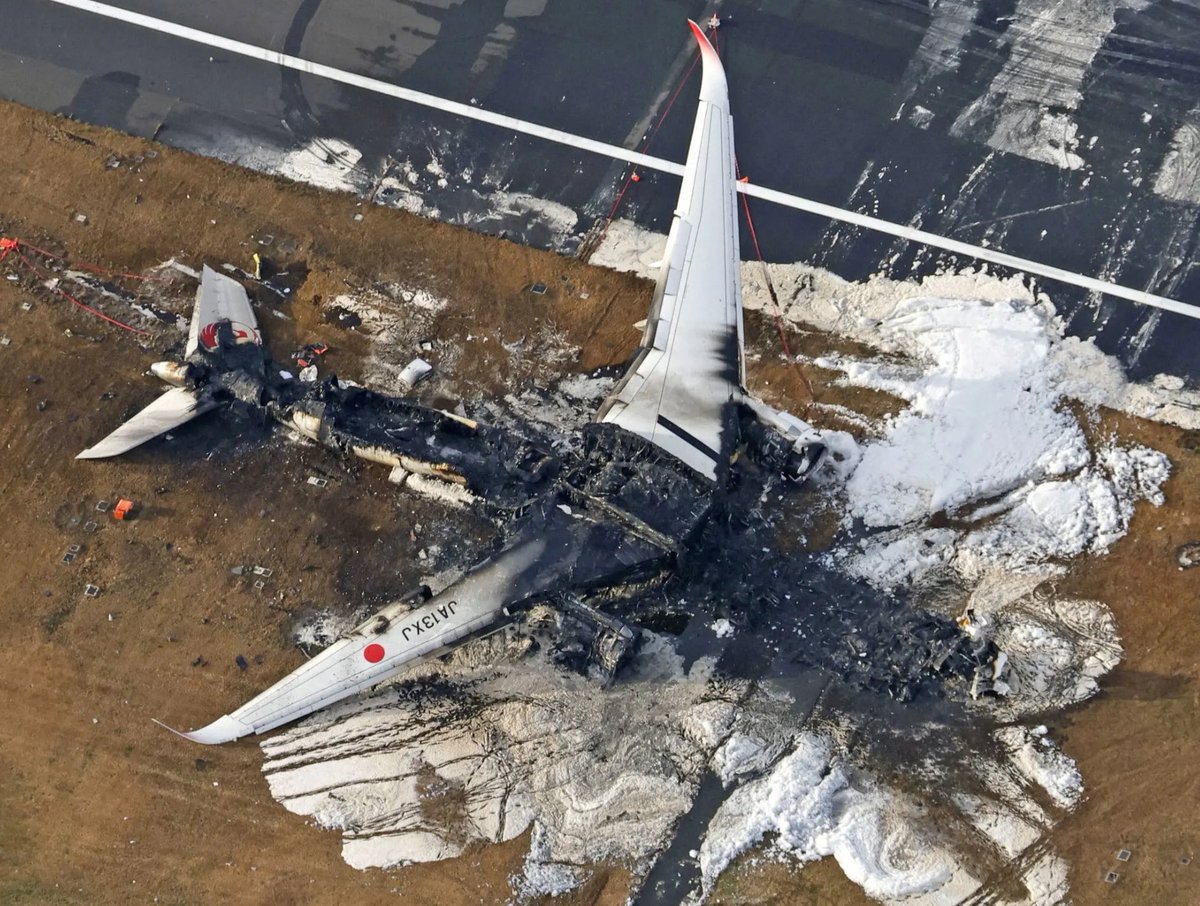 #HeartBreakingIncident...!!!
#JapanAirlines after a collision with a Coast Guard aircraft at Tokyo's Haneda airport that killed five crew members and saved all 379 people aboard the Japan Airlines
#RajatBhargavaIAS